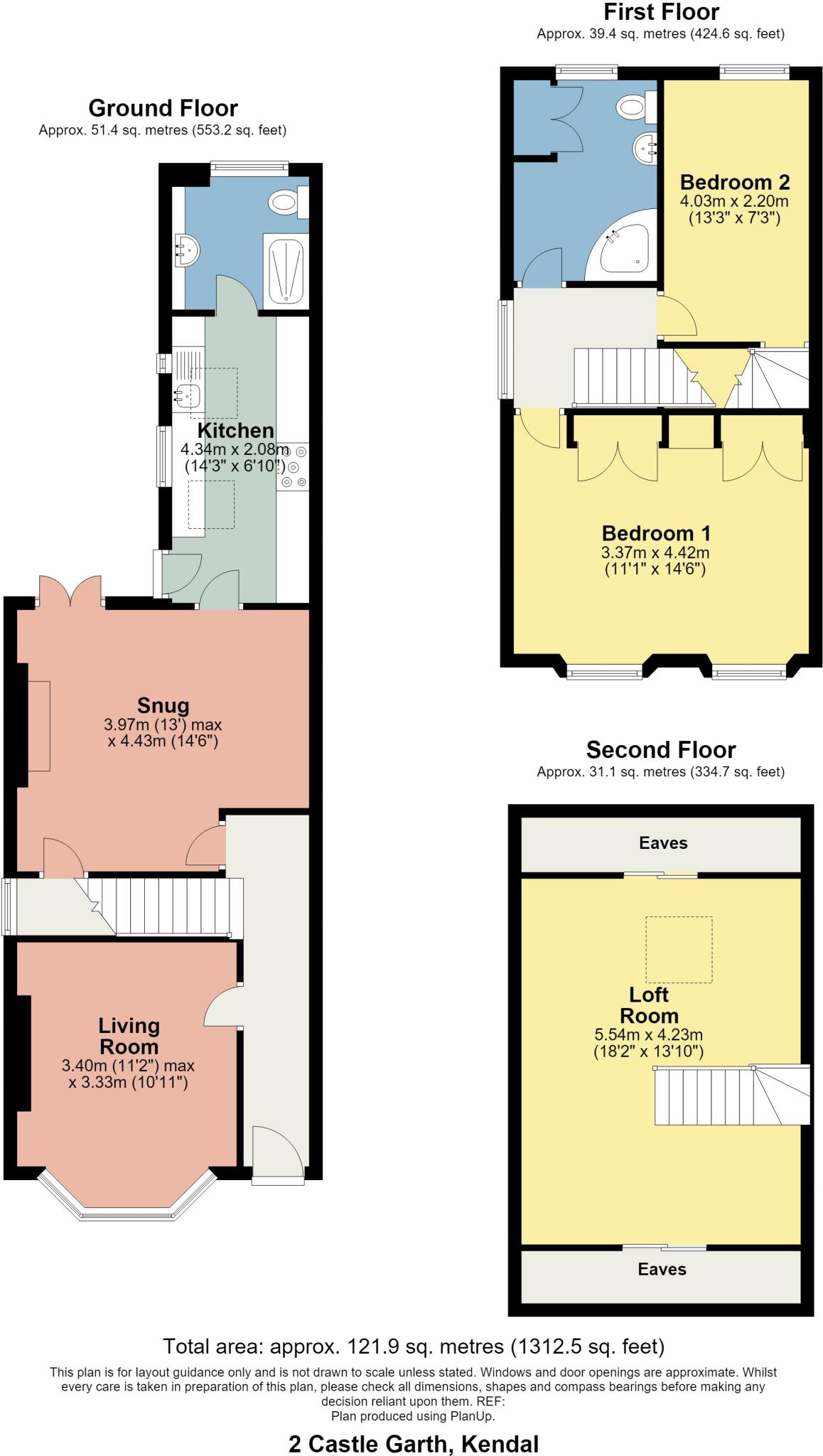 2 Castle Garth, Kendal, Cumbria, LA9 7AT floorplan