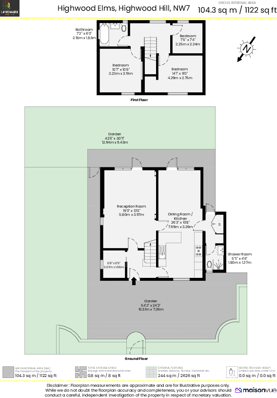 Highwood Hill, London floorplan