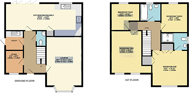 Meadow Road, Wixams, MK45 3JZ floorplan
