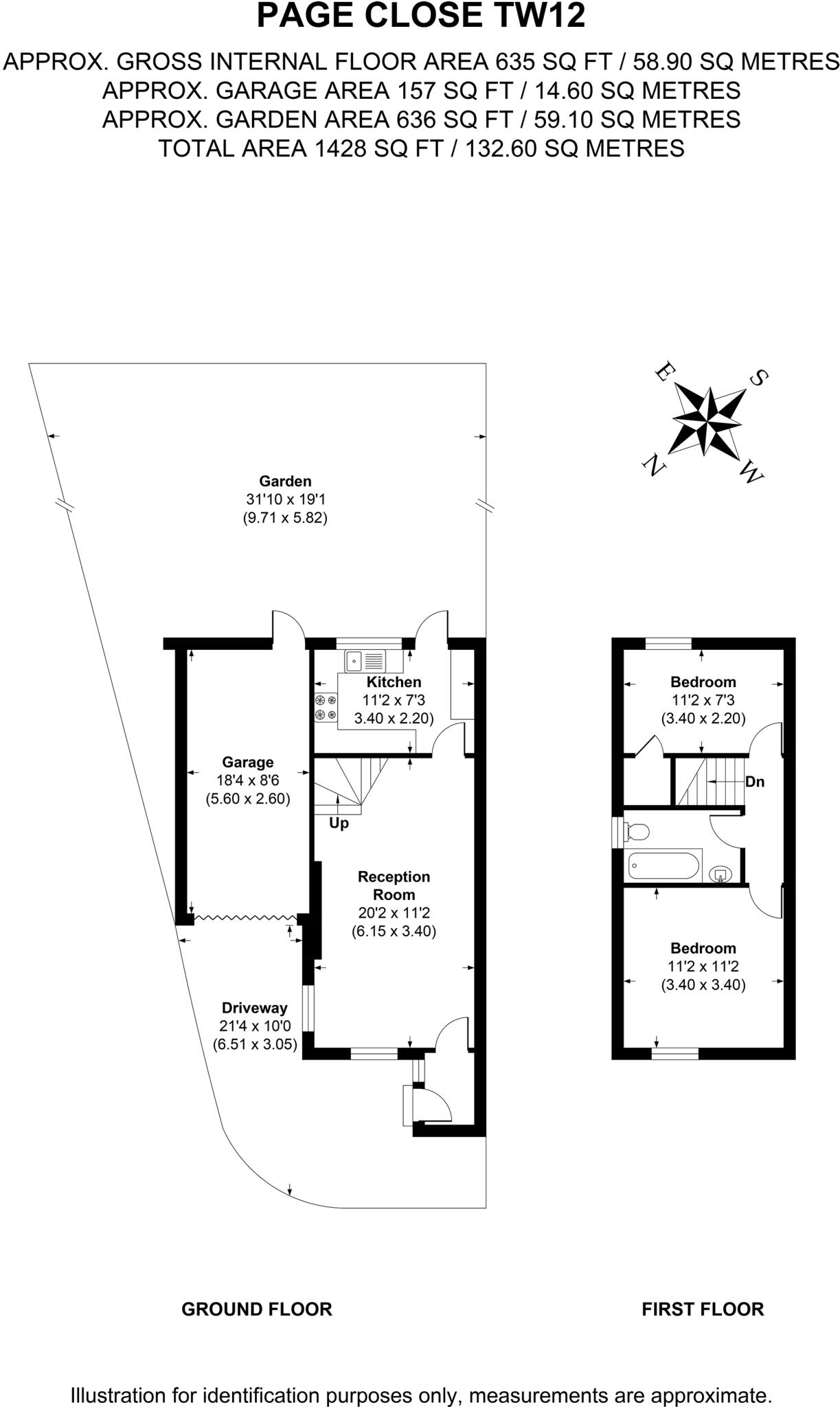Page Close, Hampton, TW12 floorplan