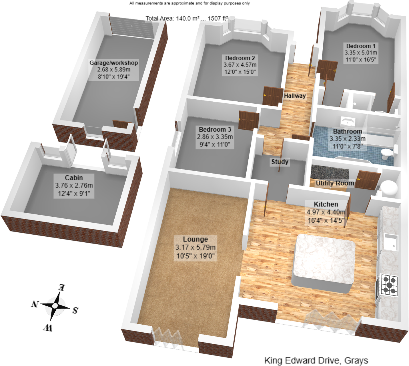 King Edward Drive, Woodside, Grays, RM16 2GG floorplan