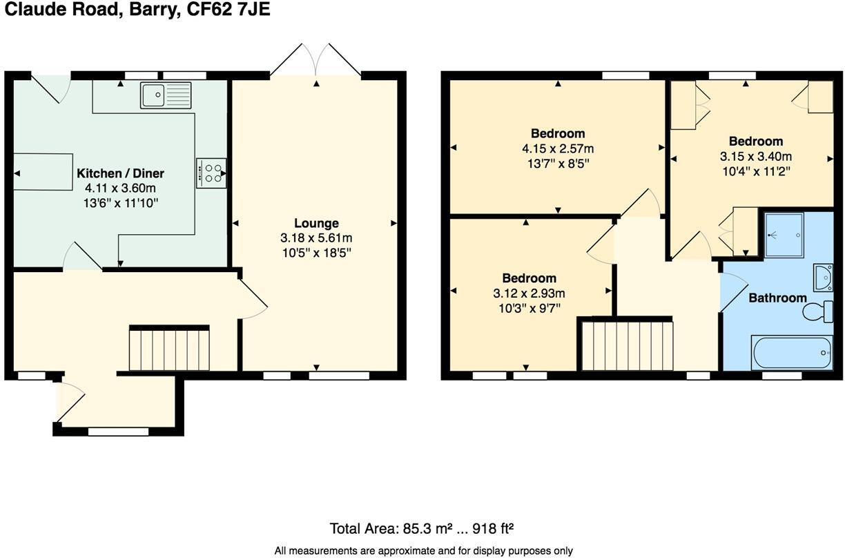 Claude Road, Barry floorplan