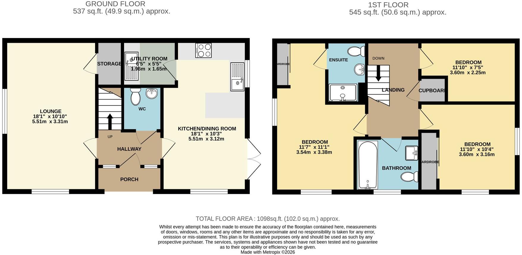 1, Bowlers Close, Wellington, TF1 floorplan