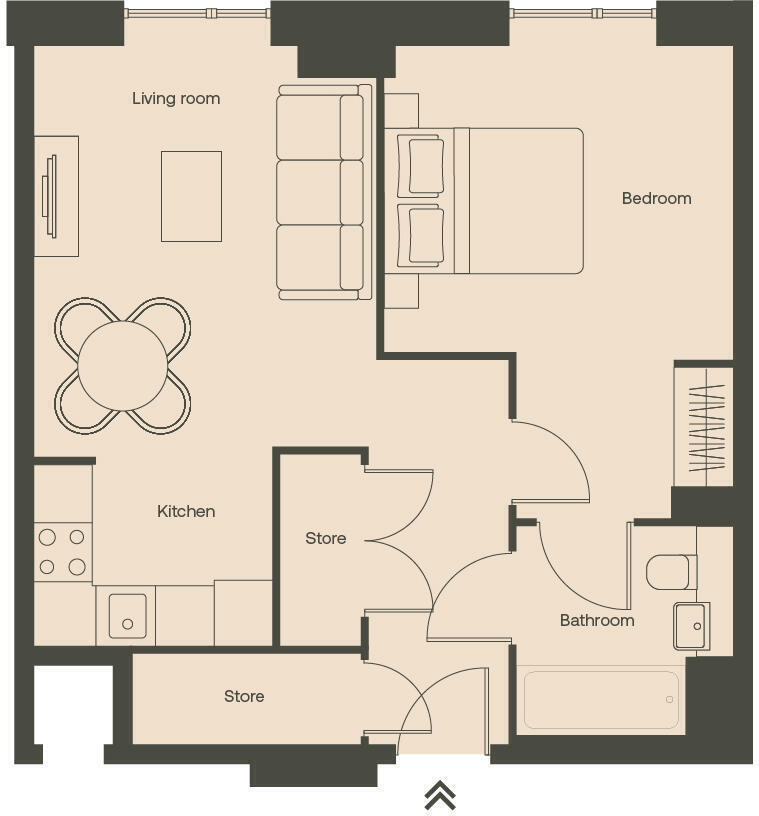 Apt 508, Tai Afon, Ty Ambr, Y Rhodfa Ganolog, Butetown, Cardiff floorplan
