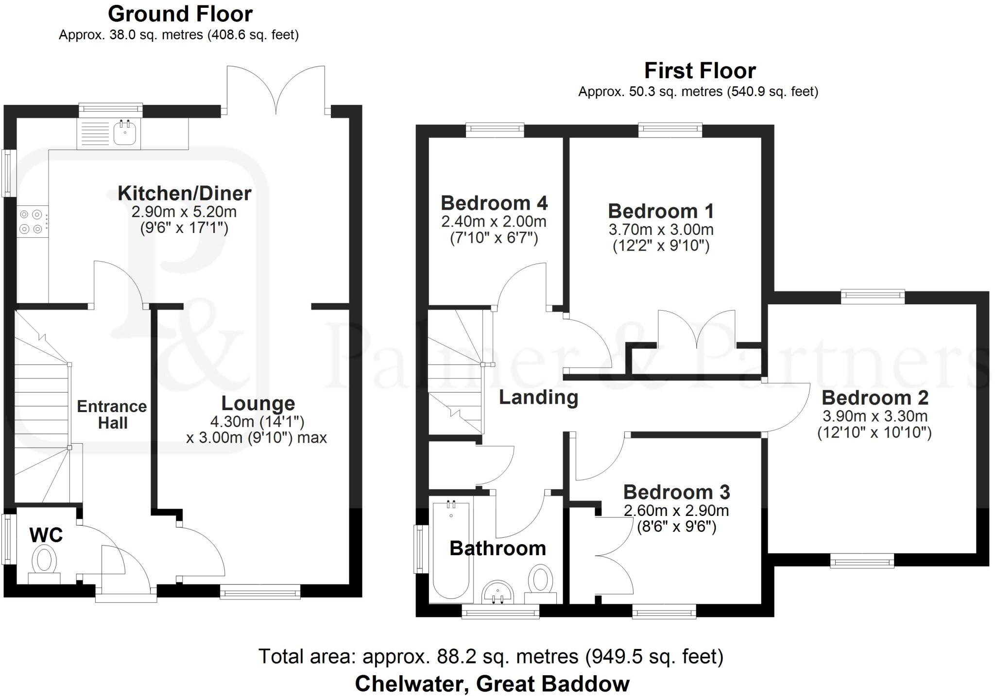 Chelwater, Great Baddow, Chelmsford, Essex, CM2 floorplan