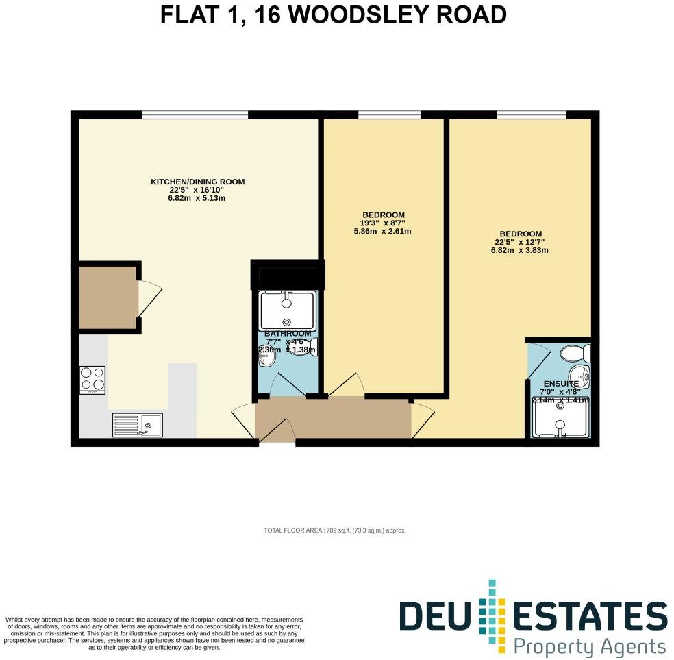 16 Woodsley Road, Flat 1 (HS) floorplan