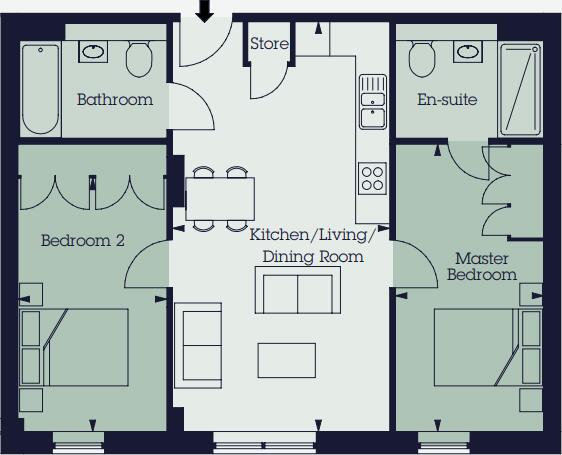 Ariel Apartments The Boathouse M50 floorplan