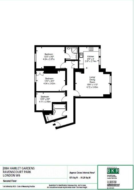Flat 208A Hamlet Gardens, King Street, W6 floorplan