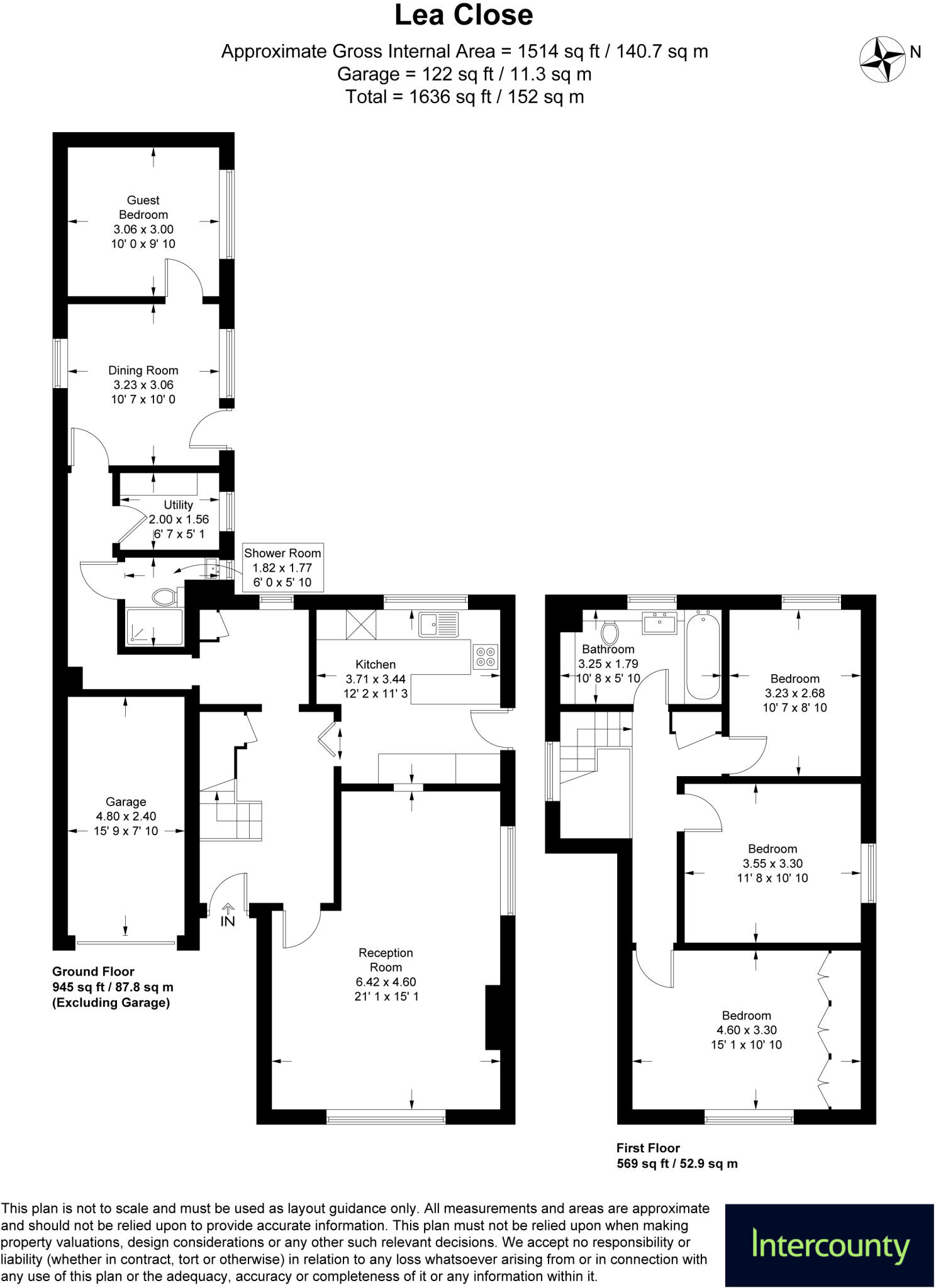 Lea Close, Bishop's Stortford, Hertfordshire, CM23 floorplan