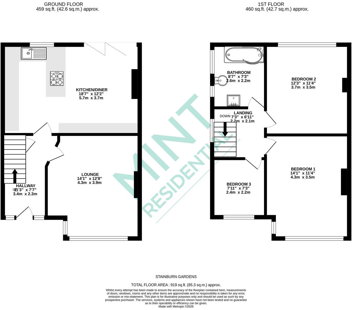Stainburn Gardens, Moortown, Leeds, LS17 6PT floorplan