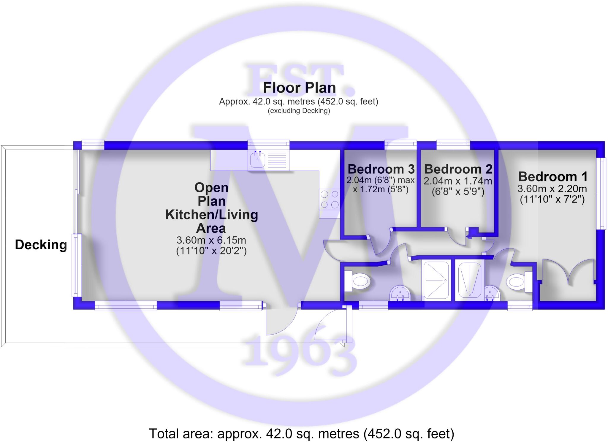 Chestnut, Hoburne Bashley Holiday Park, New Milton, Hampshire, BH25 floorplan