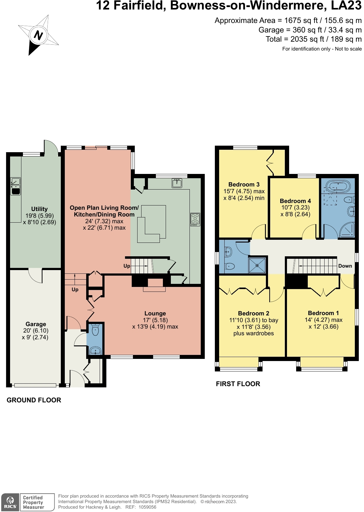 12 Fairfield, Bowness On Windermere, Cumbria, LA23 3AL floorplan
