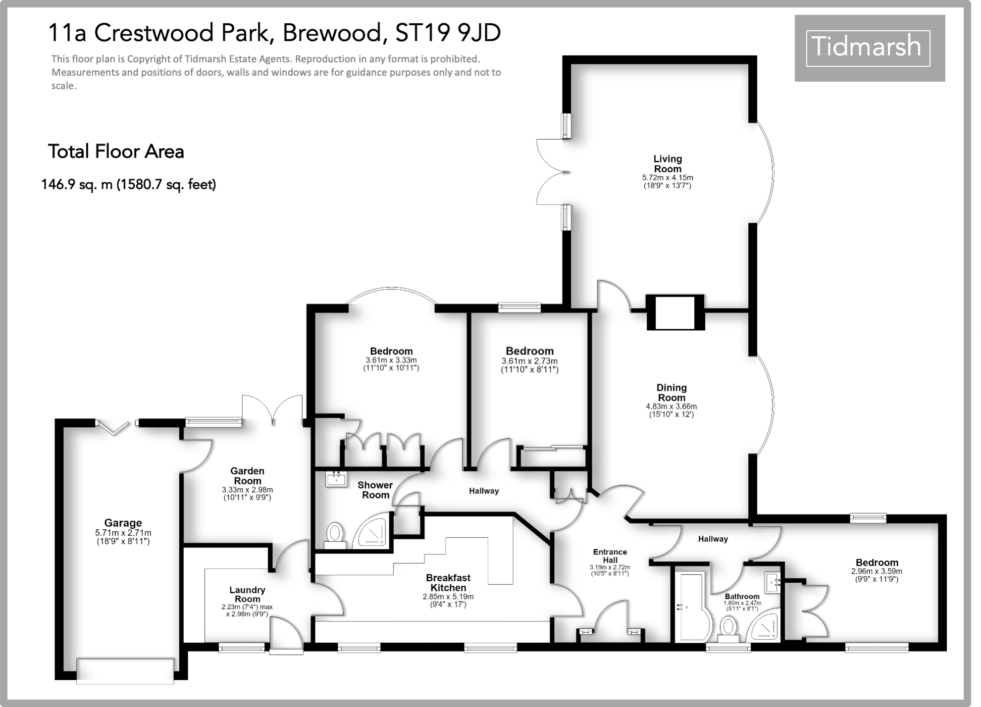 11A, Crestwood Park, Brewood, Staffordshire ST19 9JD floorplan