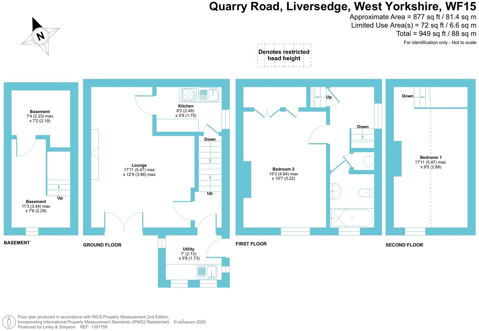9, Quarry Road, Liversedge, West Yorkshire, UK, WF15 floorplan