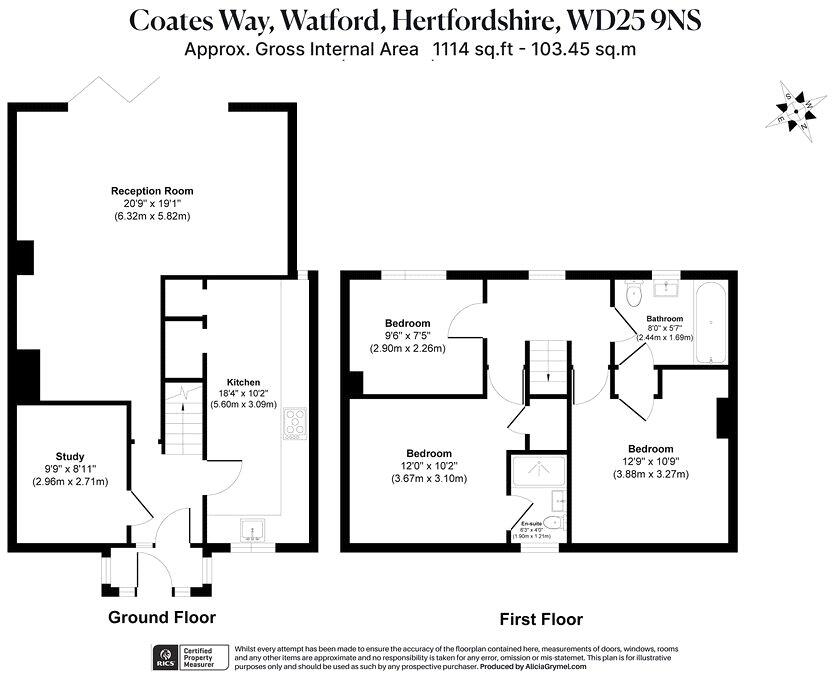 Coates Way, Watford, Hertfordshire, WD25 floorplan