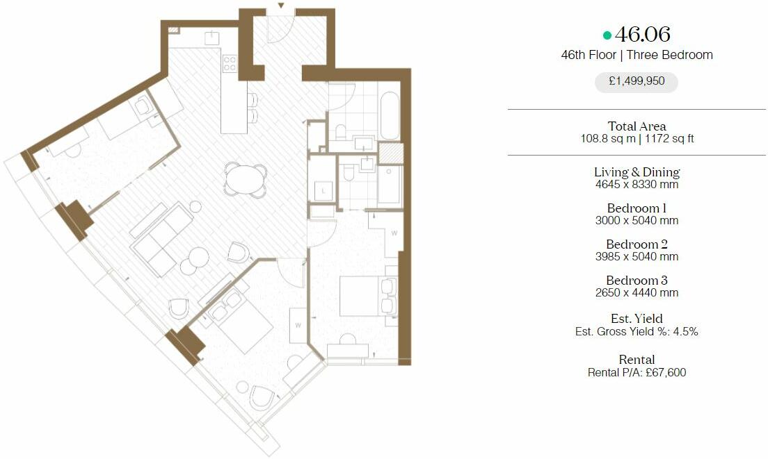 50 Marsh Wall, London floorplan