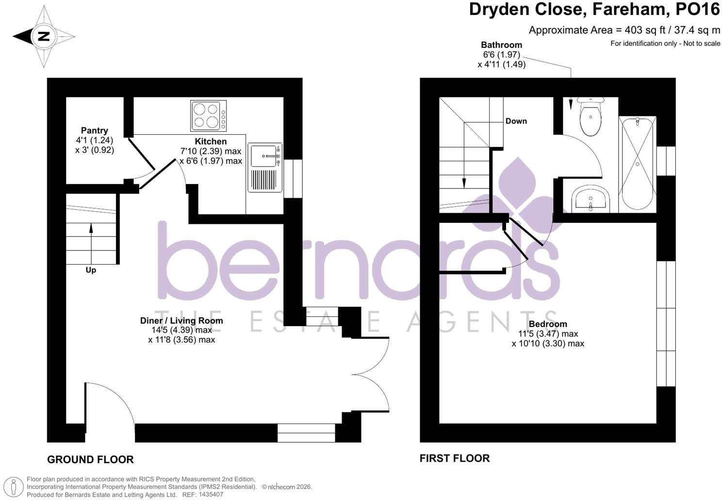 28, Dryden Close, Fareham, Hampshire, PO16 7NJ floorplan
