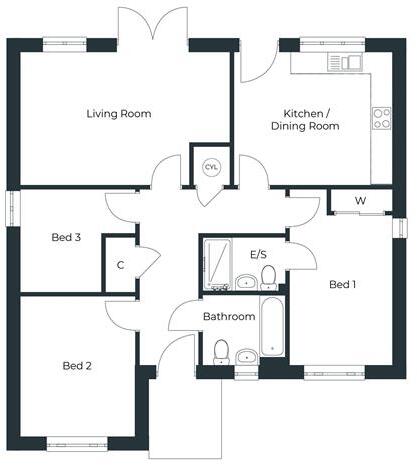 Plot 15, The Kelling, Saxon Fields, Woodton floorplan
