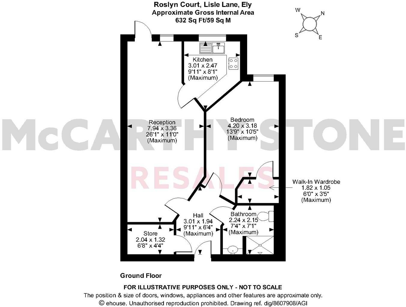 Roslyn Court, Lisle Lane, Ely, Cambridgeshire, CB7 4FA floorplan