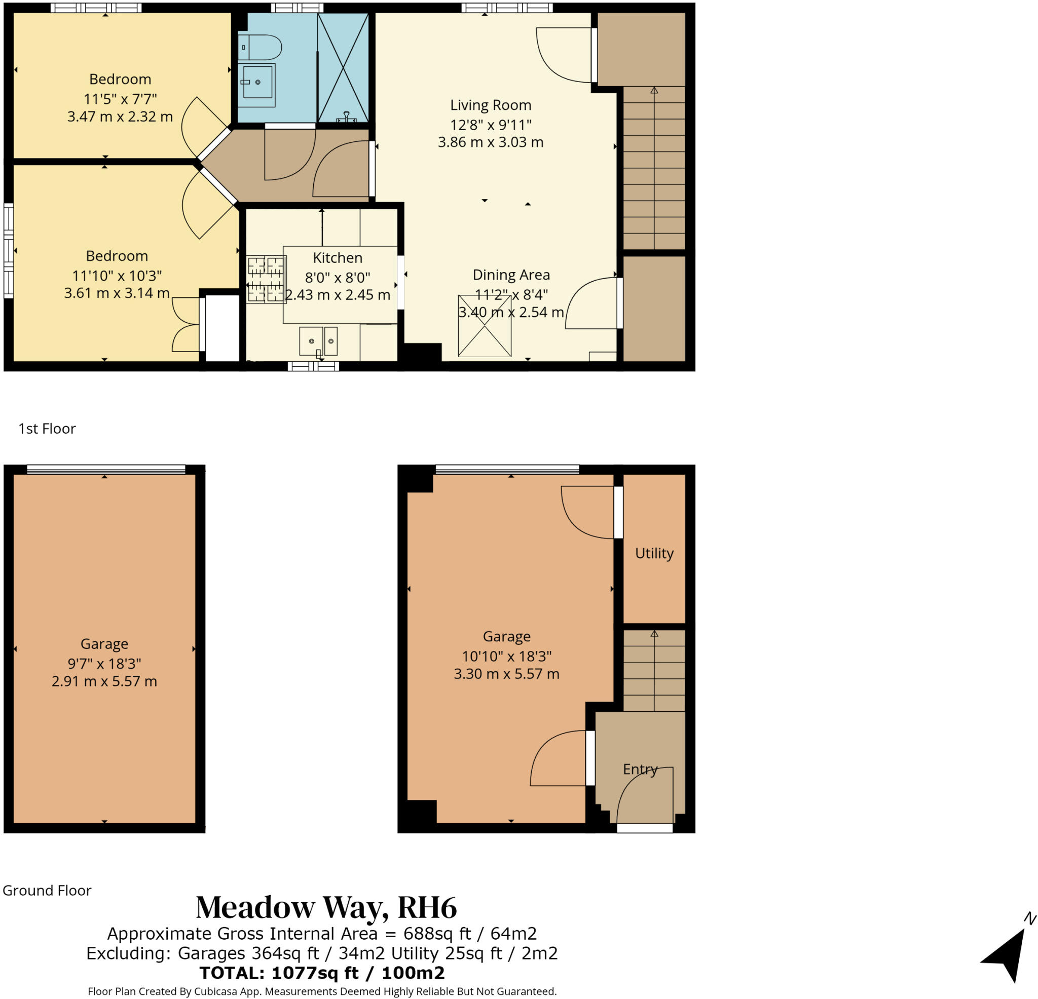 Meadow Way, Horley, Surrey, RH6 floorplan