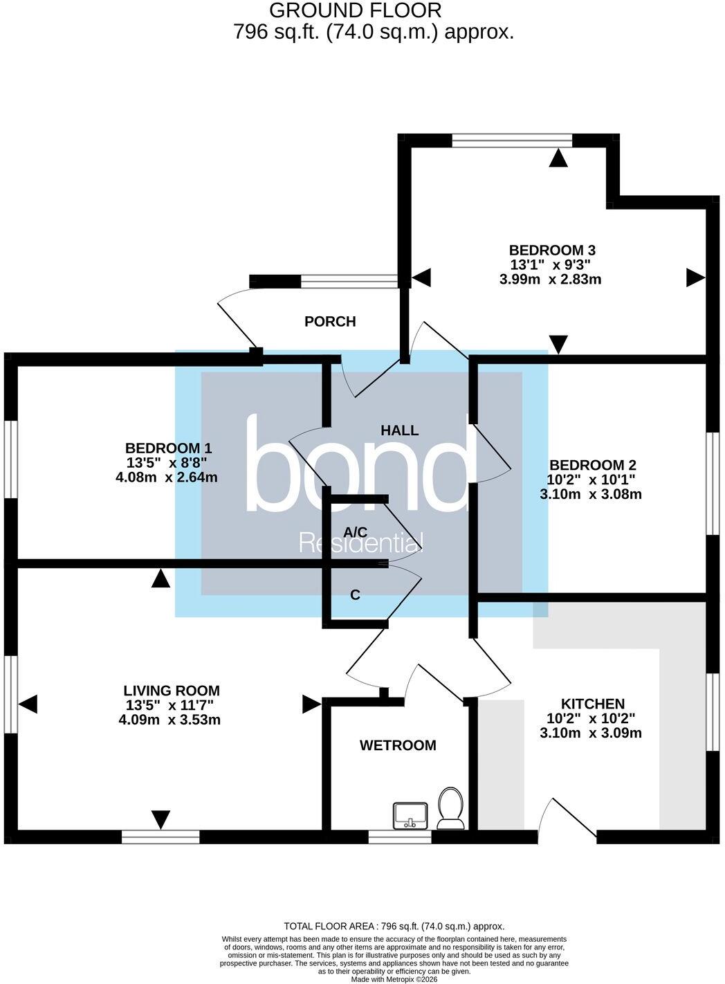 Redruth Close, Old Springfield, Chelmsford, CM1 floorplan