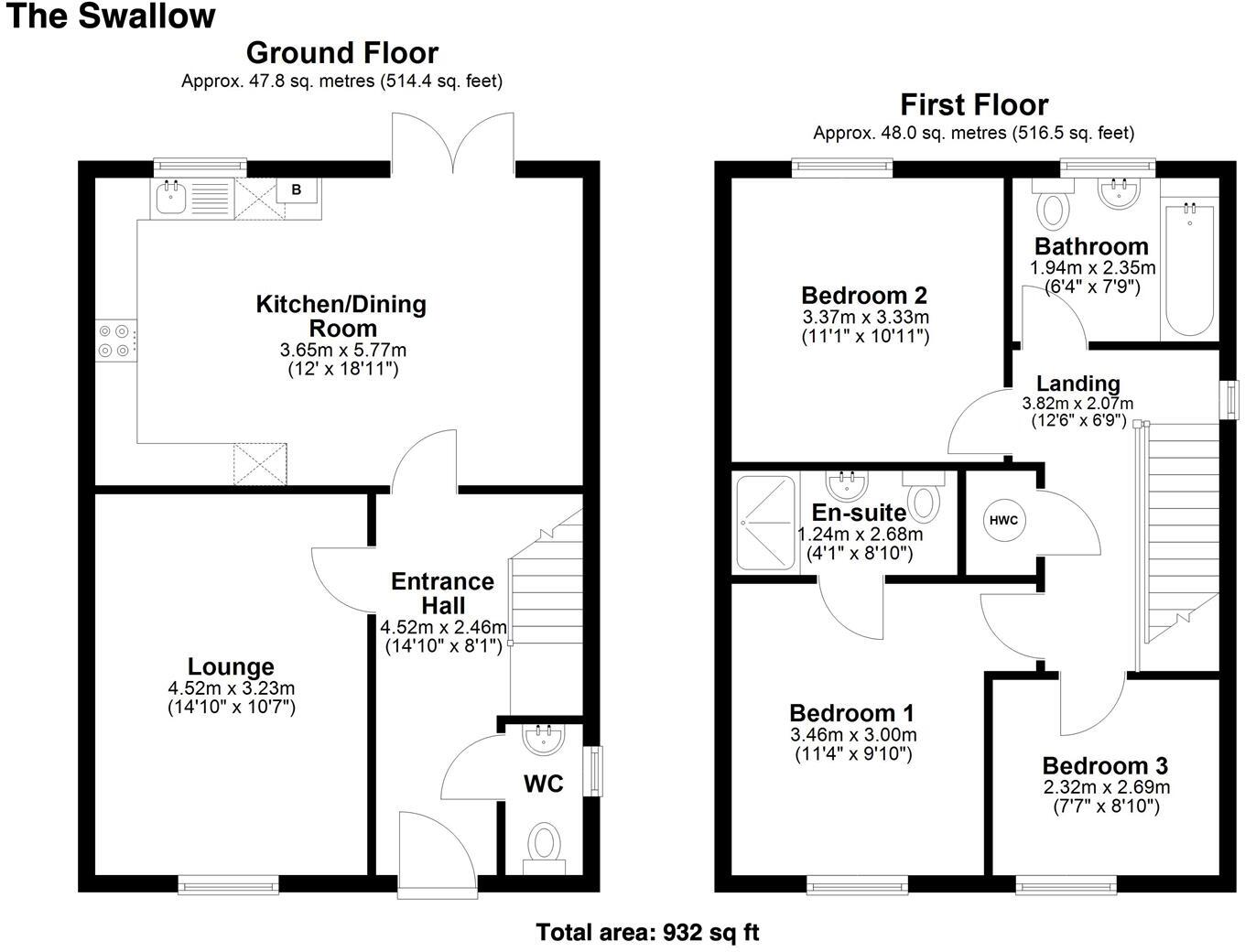 Plot 9 Cherry Trees, Gosberton, Spalding floorplan