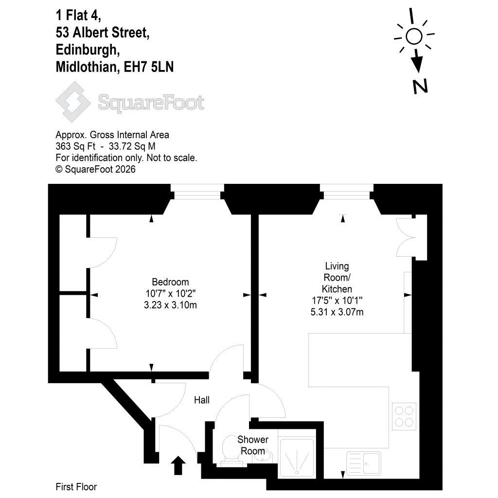 53 (1F4) Albert Street, Edinburgh, EH7 5LN floorplan