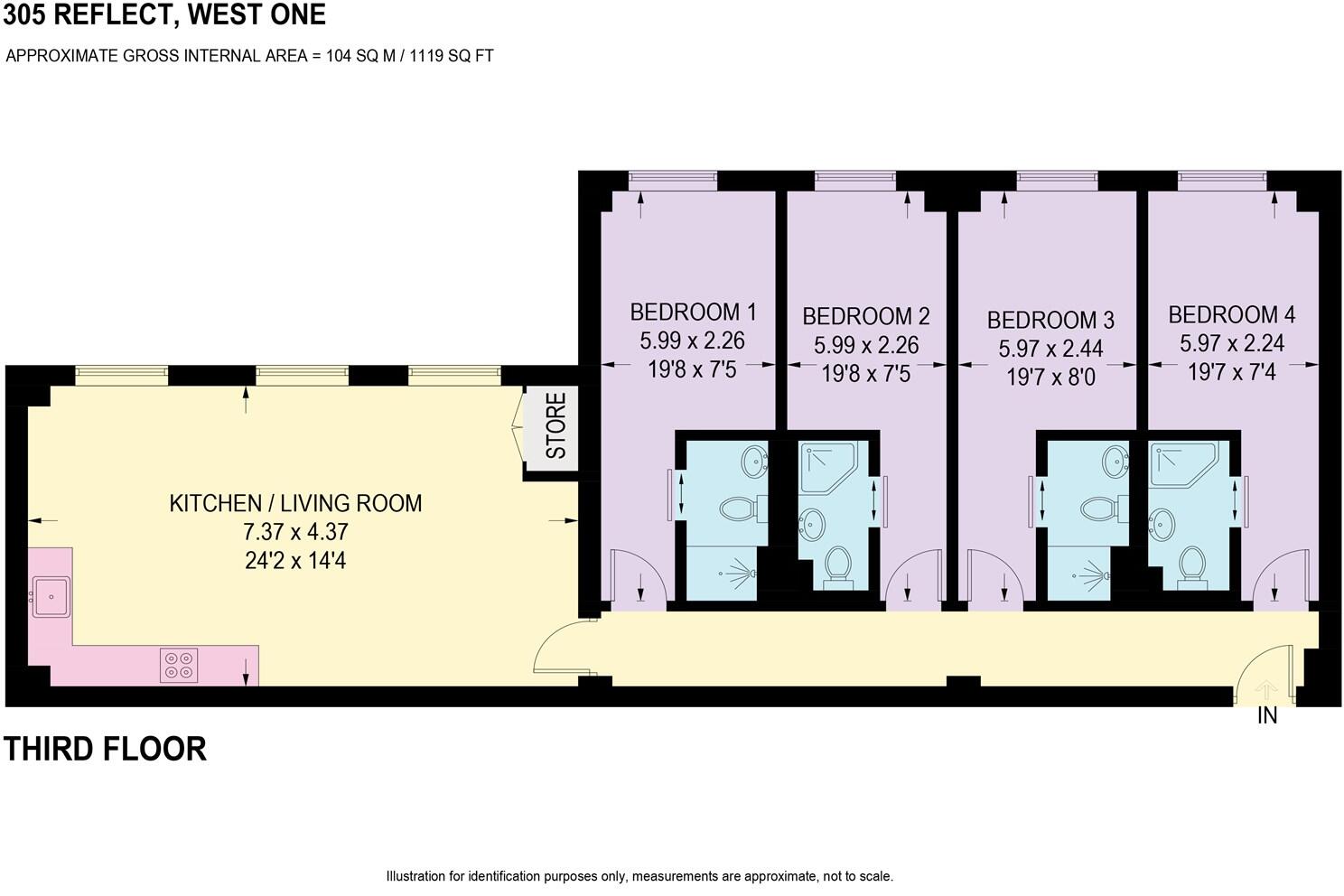 305, West One Reflect, City Centre, S1 4JB floorplan