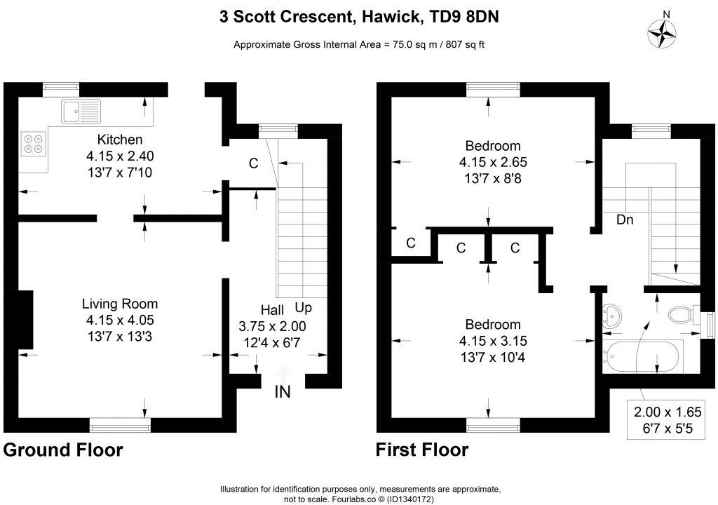 3 Scott Crescent, Hawick, TD9 8DN floorplan