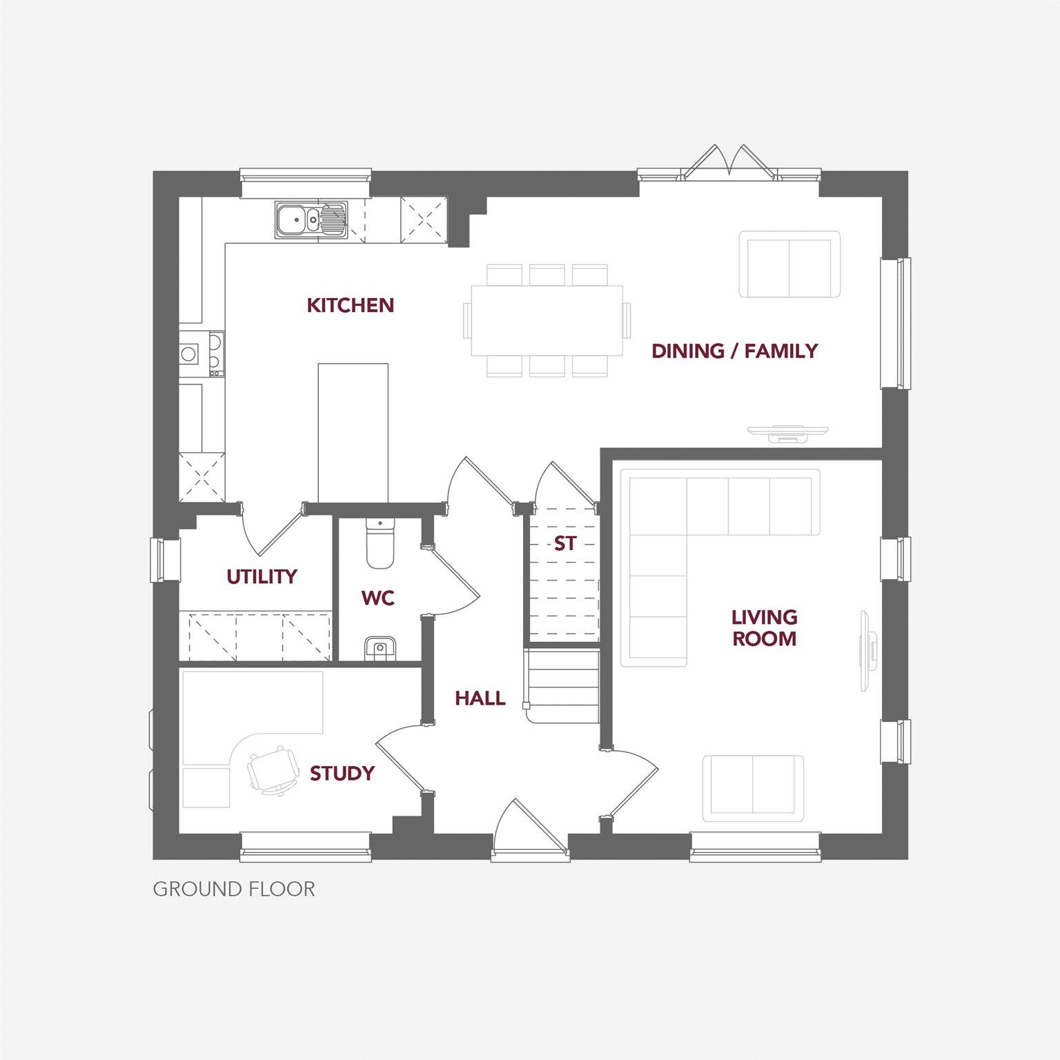 Plot 8, The Hazel, Athelai Edge II, Down Hatherley, Gloucester, GL2 floorplan