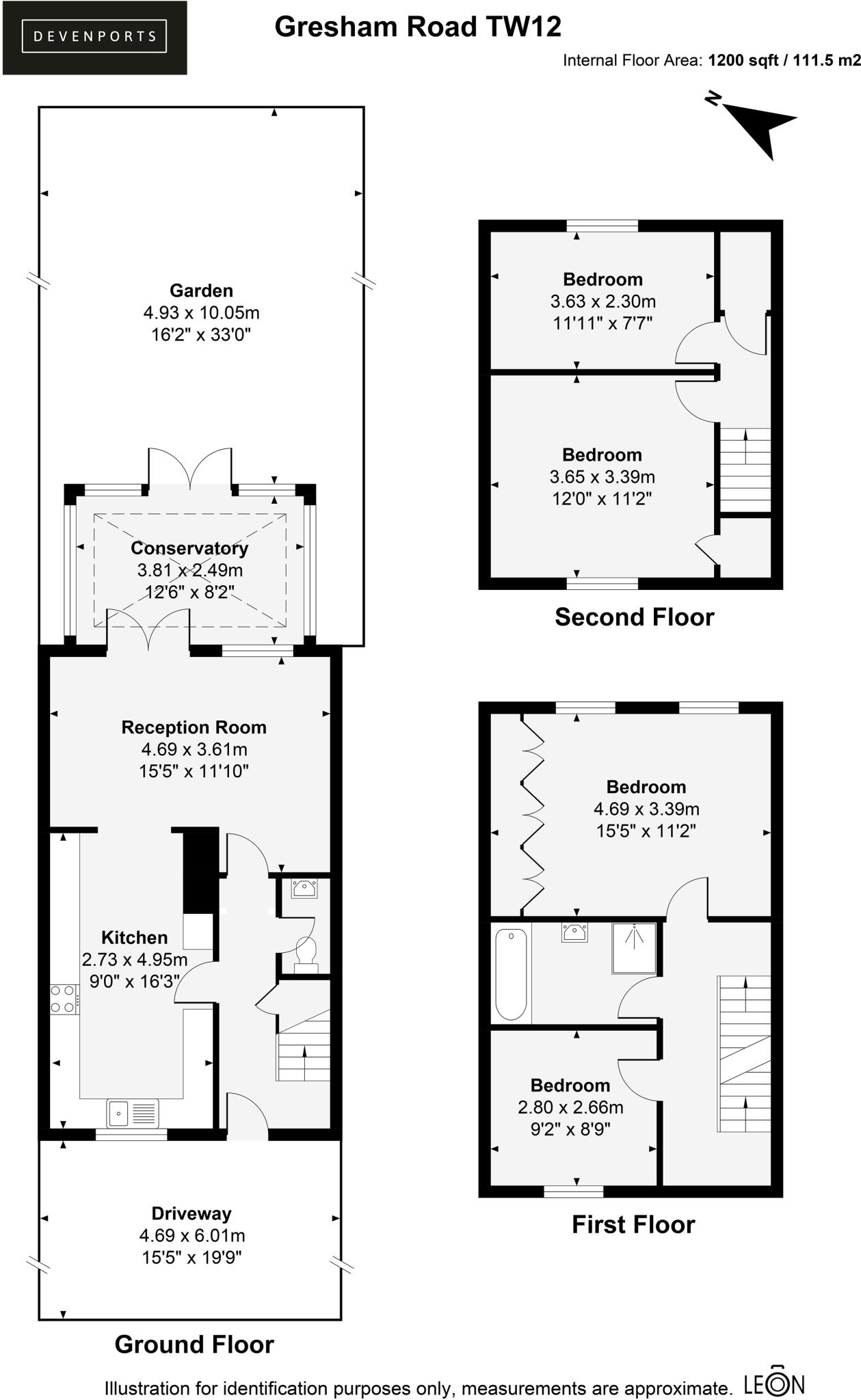 Gresham Road, Hampton, TW12 floorplan
