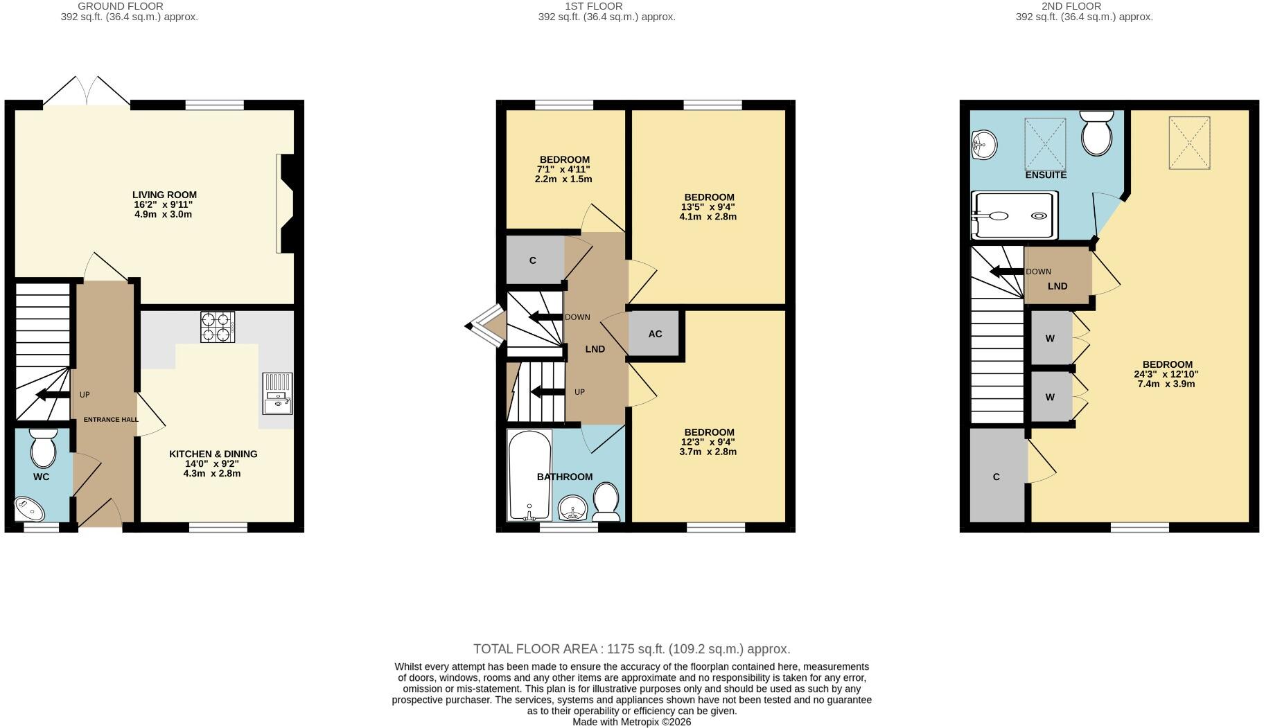 Hill View Road, Malvern, Worcestershire, WR14 1FJ floorplan