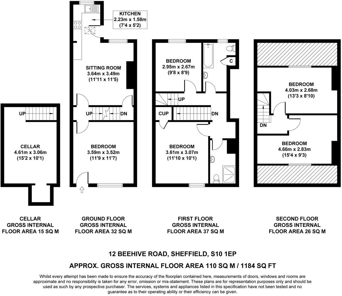 12 Beehive Road, Sheffield floorplan