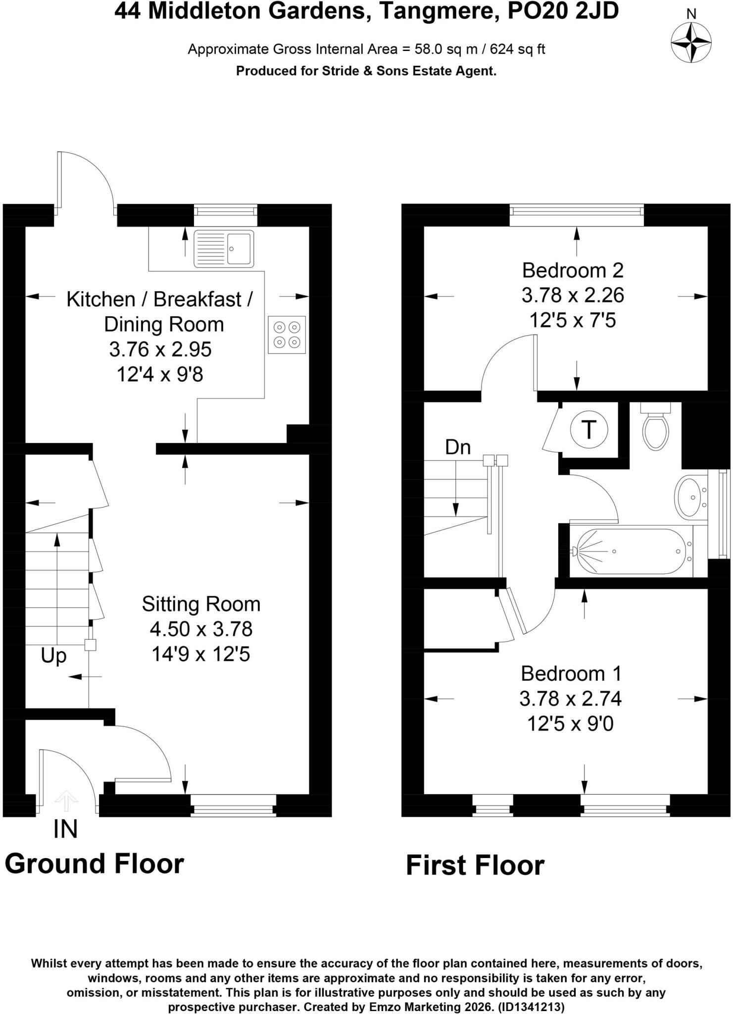 44, Middleton Gardens, Tangmere, PO20 floorplan