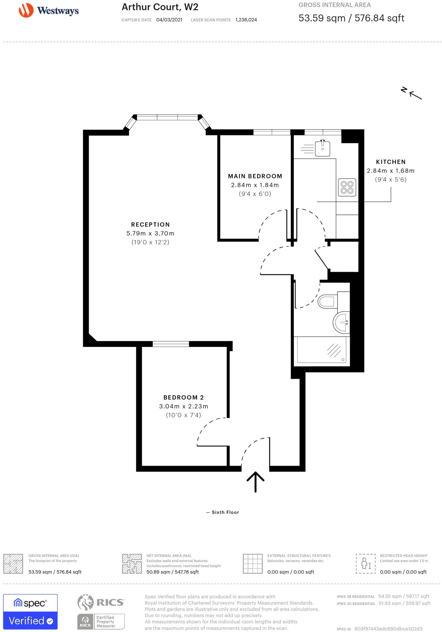 Arthur Court, Queensway, W2 floorplan