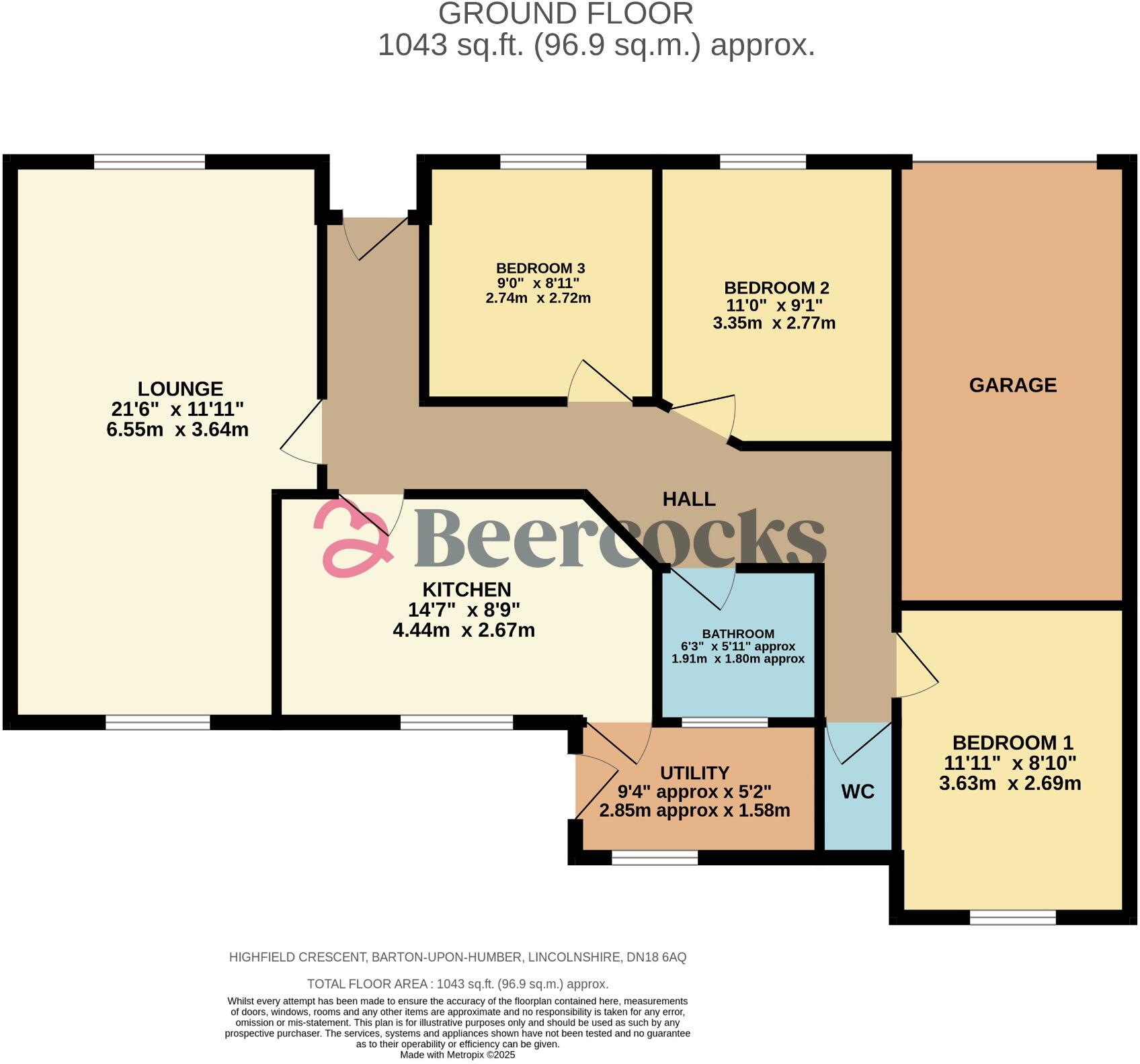 9, Highfield Crescent, Barton-Upon-Humber, Lincolnshire, DN18 6AQ floorplan