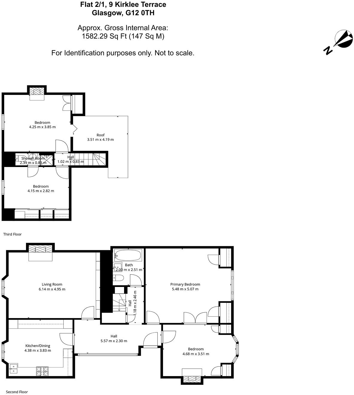 2/1, 9 Kirklee Terrace, Glasgow, G12 0TH floorplan