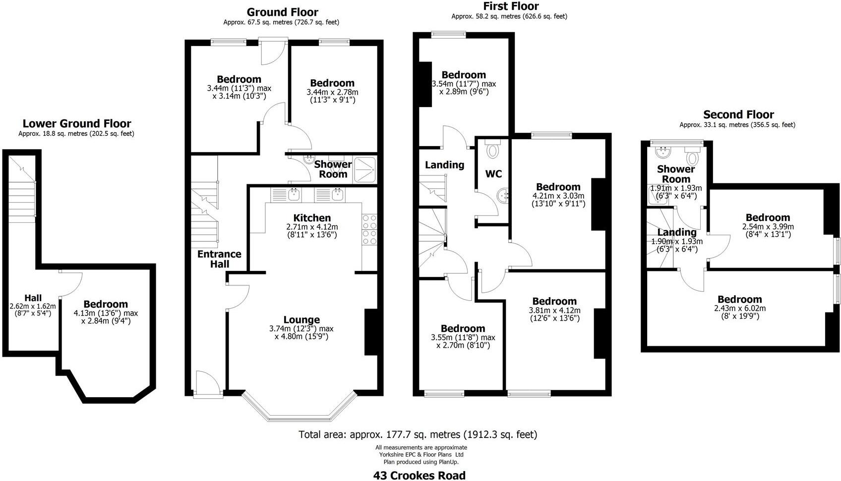 43 Crookes Road, Broomhill, Sheffield floorplan