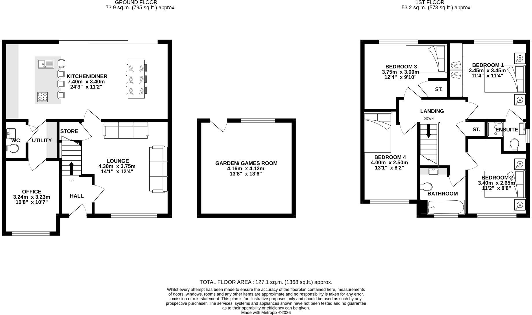 11, Clarendon Gardens, Bromley Cross, Bolton, BL7 9 floorplan