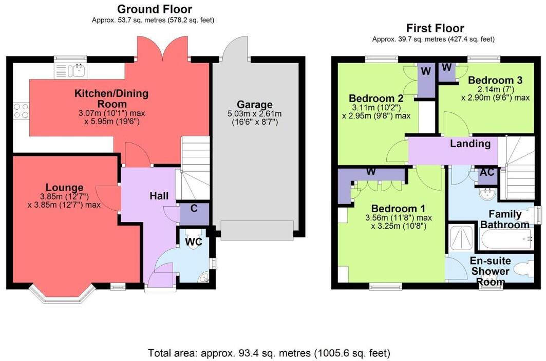 93 Dale Grove, Leyburn DL8 5GA floorplan