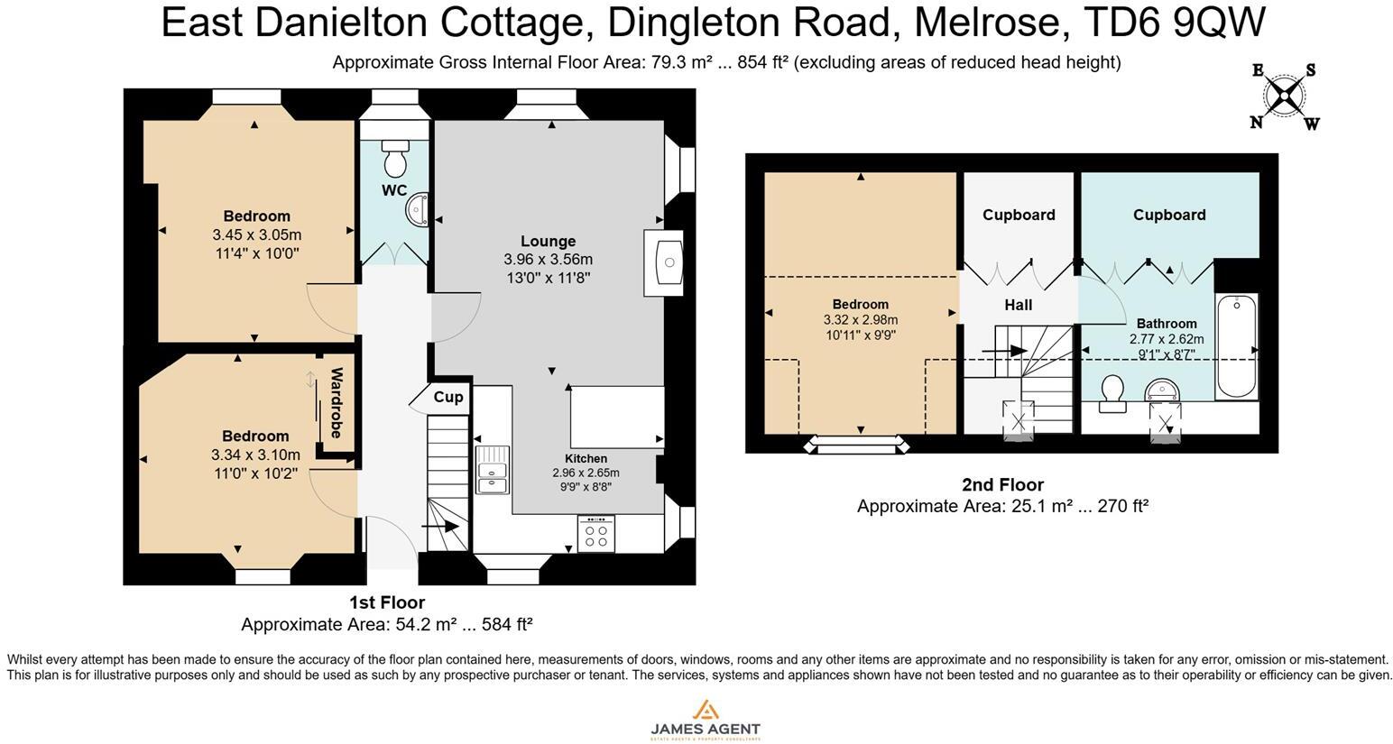 East Danielton Cottage, Dingleton Road, Melrose floorplan