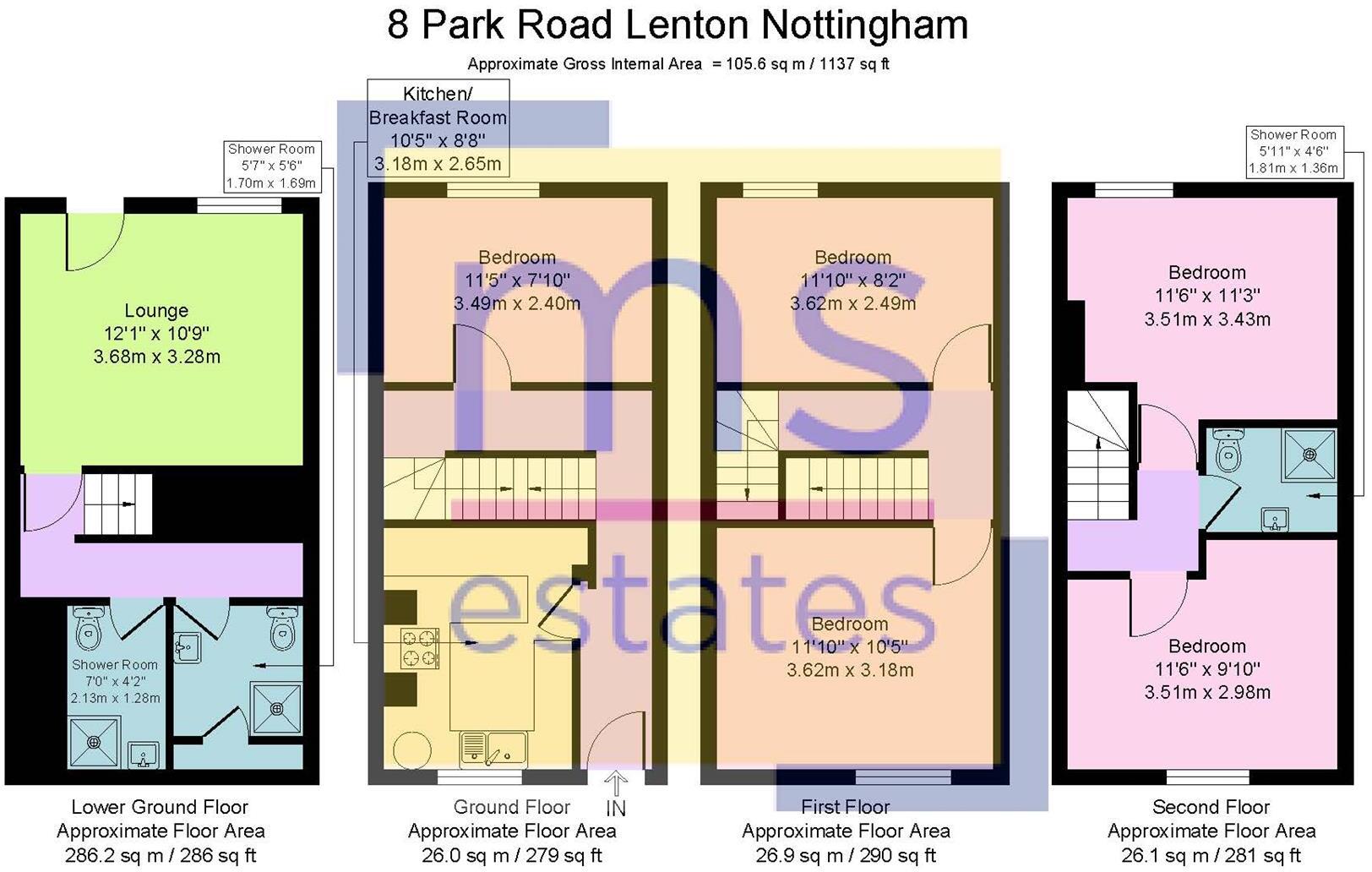 £124pppw Park Road, Lenton, Nottingham floorplan