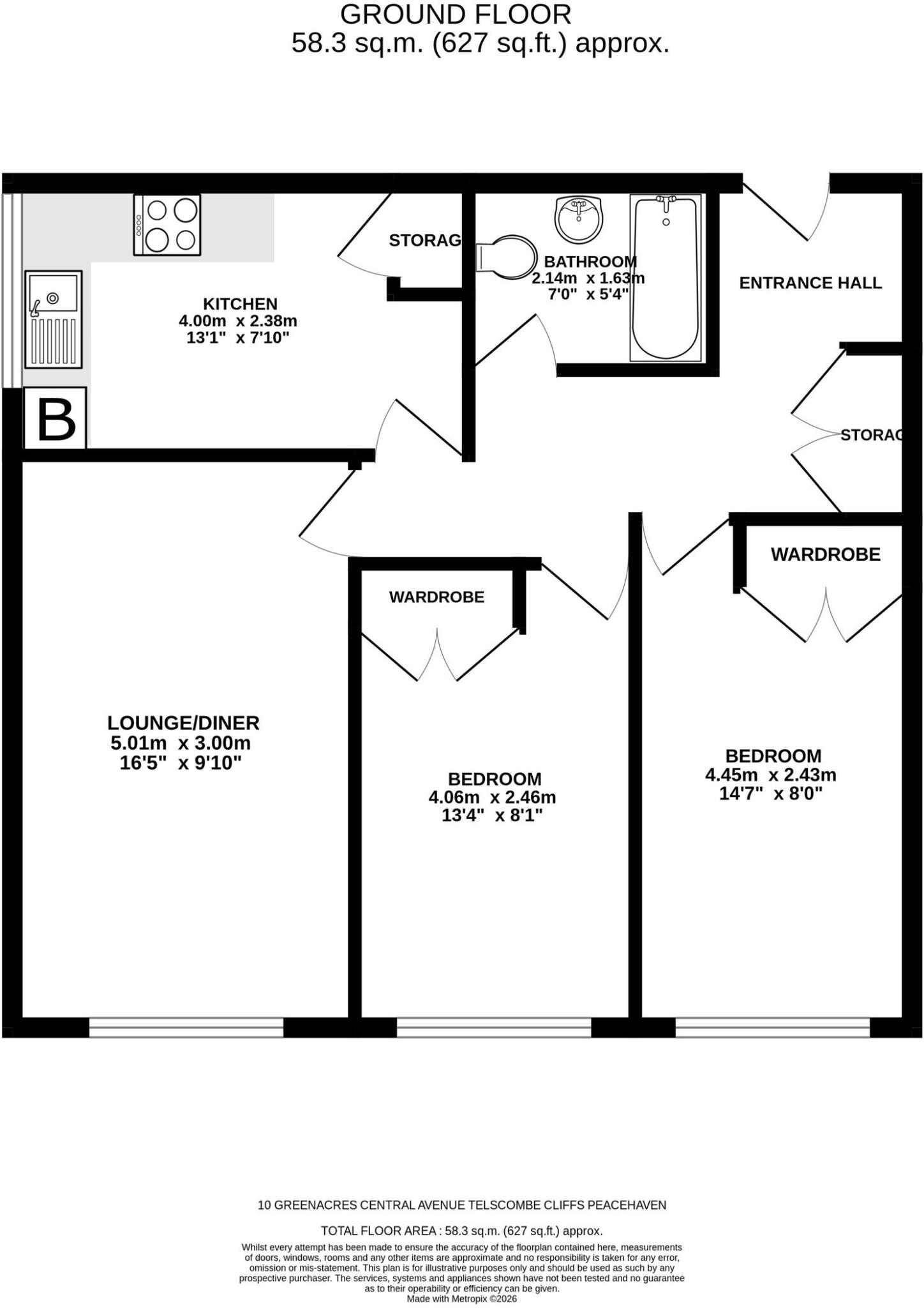 Greenacres, Central Avenue, Telscombe Cliffs, BN10 7LY floorplan