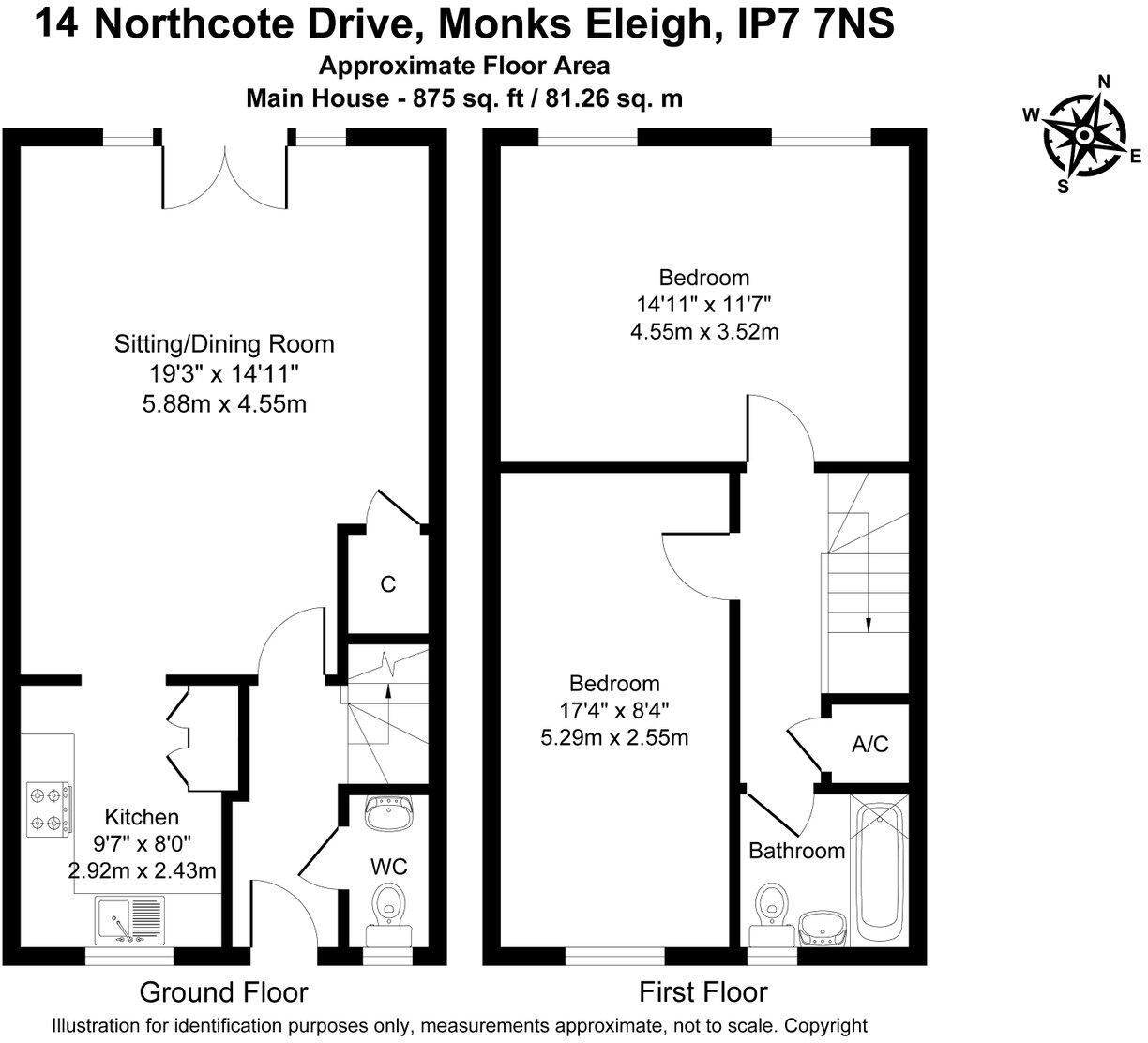 14, Northcote Drive, Monks Eleigh, Ipswich, Suffolk, IP7 7NS floorplan