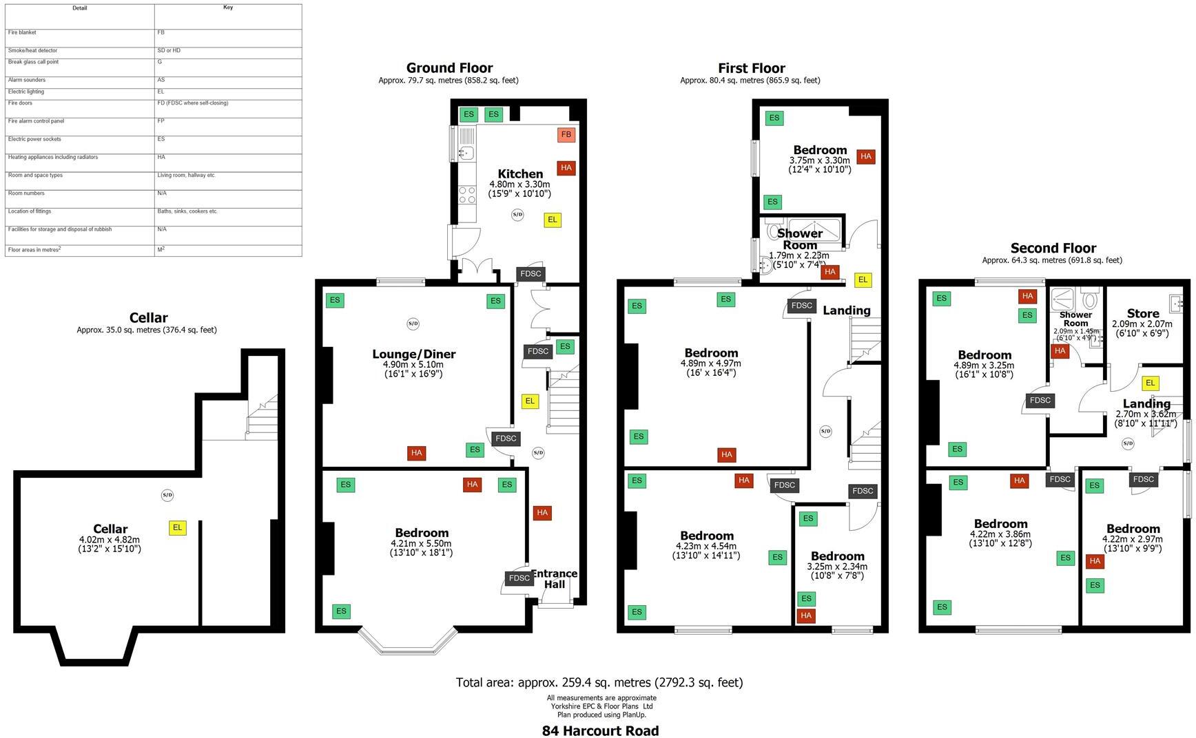 84 Harcourt Road, Crookesmoor, Sheffield floorplan