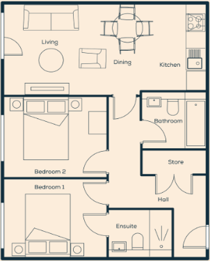 Apartment 146, Gramercy Tower, Curran Road, Butetown, Cardiff floorplan