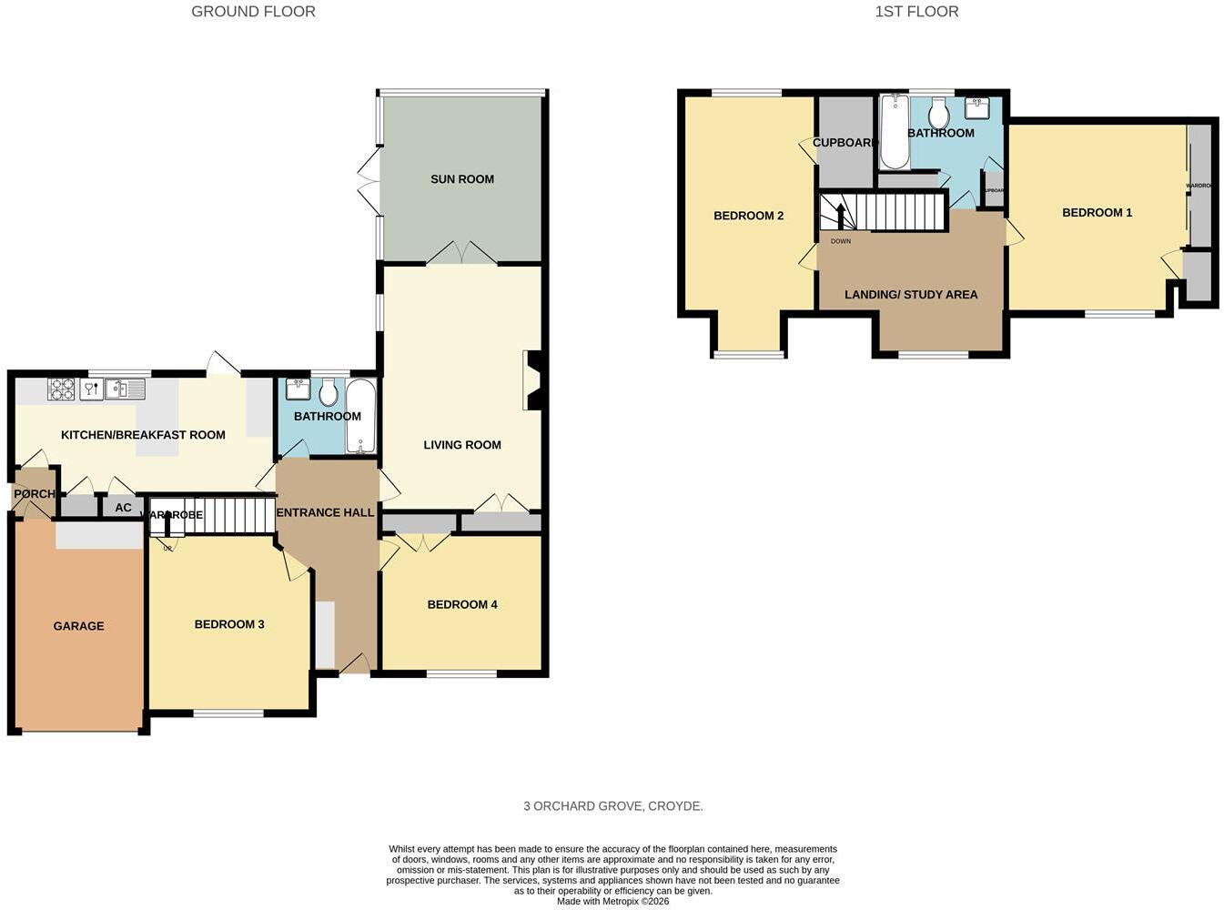 Orchard grove, Croyde floorplan