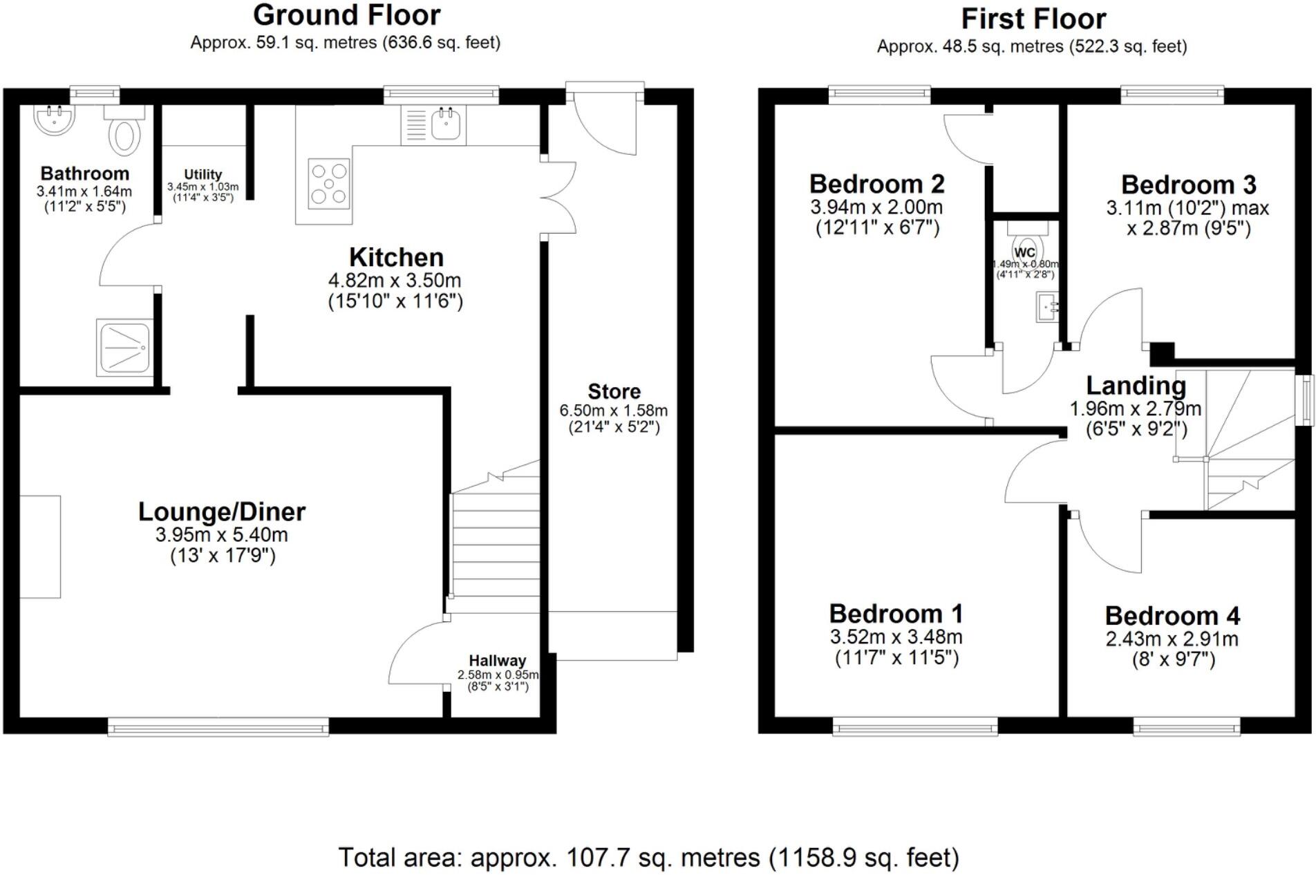 An outstanding value 4 bedroom home on Hirst Road, Retford floorplan