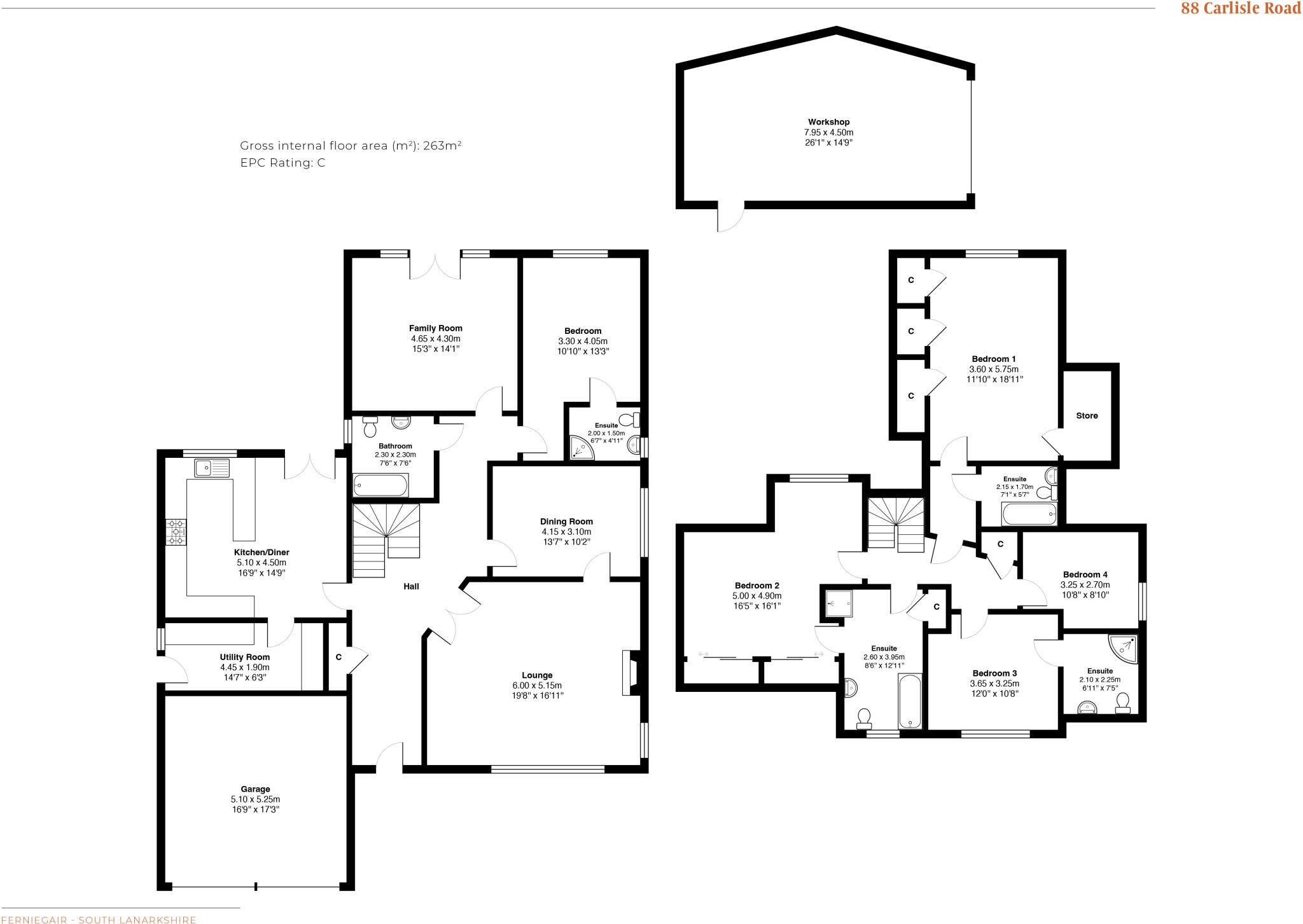 88 Carlisle Road, Ferniegair, Hamilton, ML3 7TX floorplan