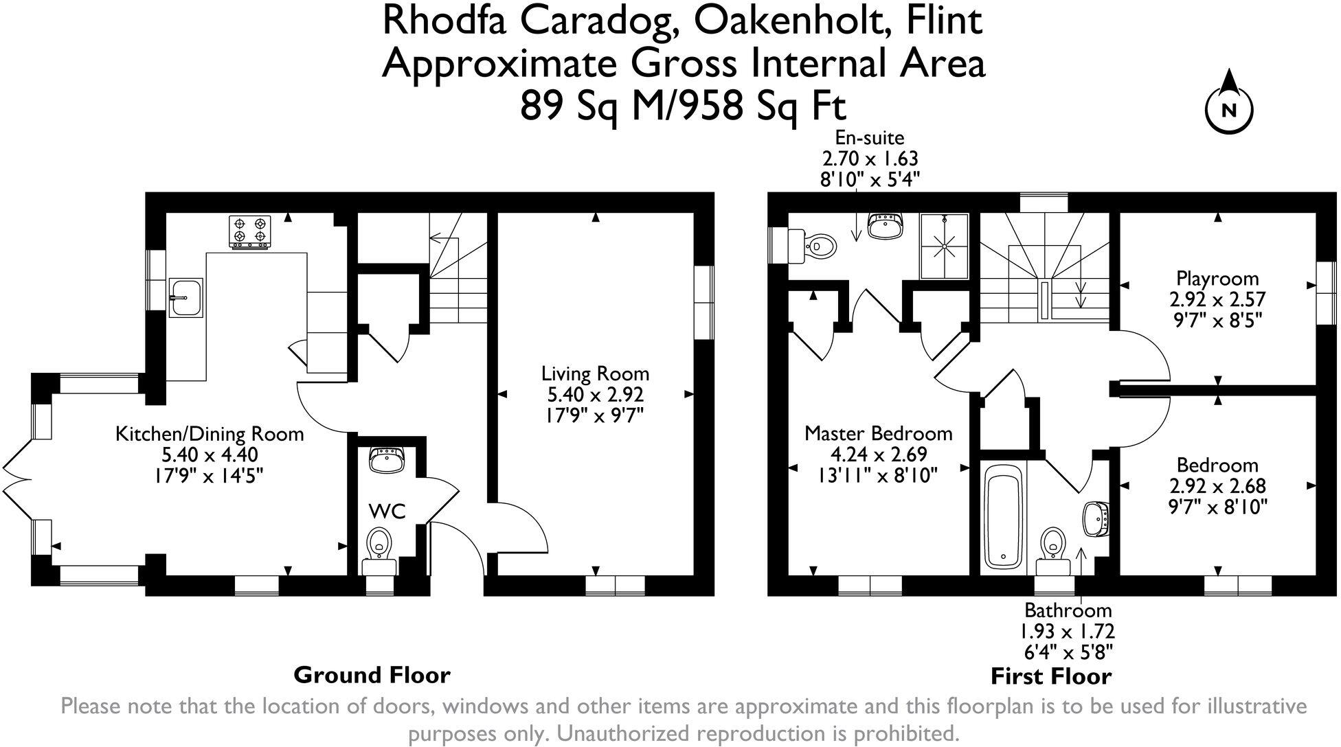 Rhodfa Caradog, Oakenholt, CH6 floorplan